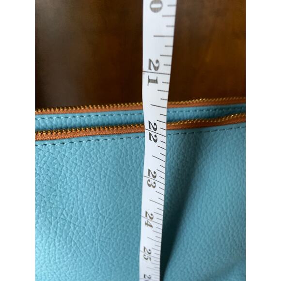 Valentina Italia Light Blue Pebbled Cross Body Bag Purse Genuine Leather - Picture 10 of 11